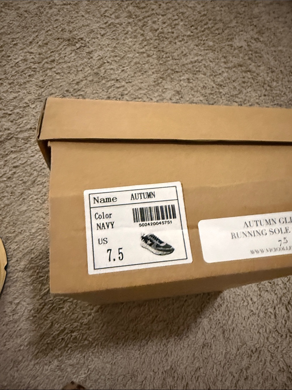 Beige and Navy Glitter Accent Sneakers - Picture 5 of 6